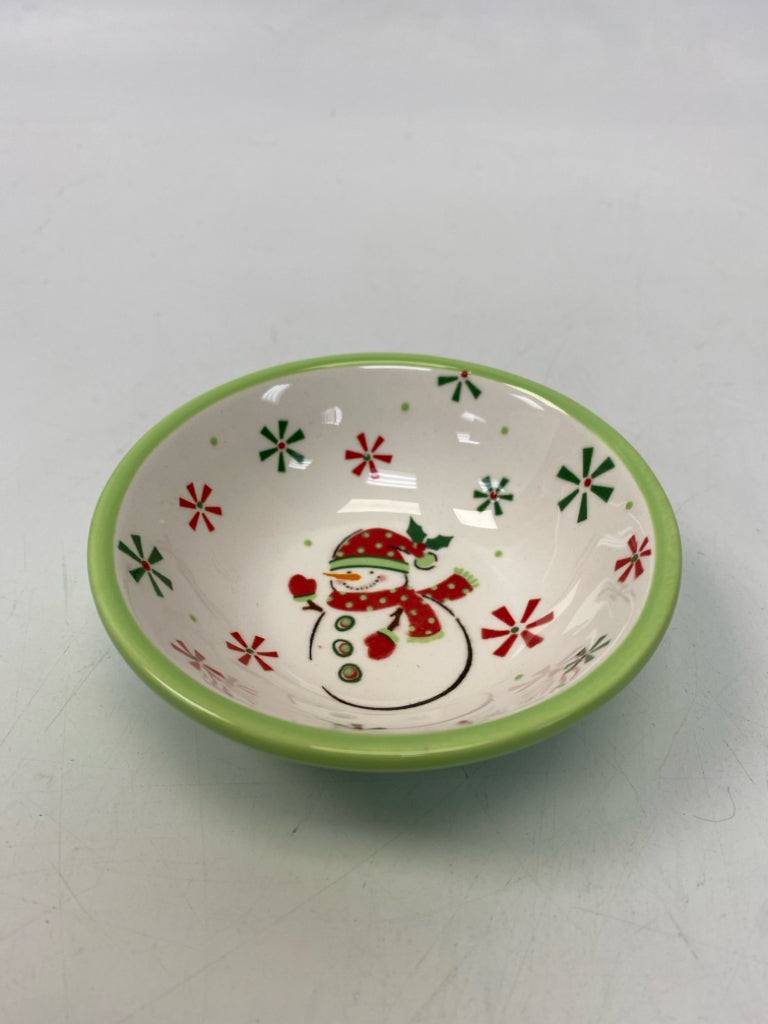 Lime Green Red/Multi Snowman Ceramic Christmas