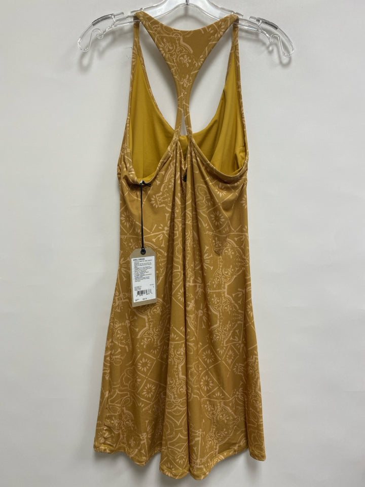 NWT PrAna Size L Caramel Beige Print Tank Ladies Dress
