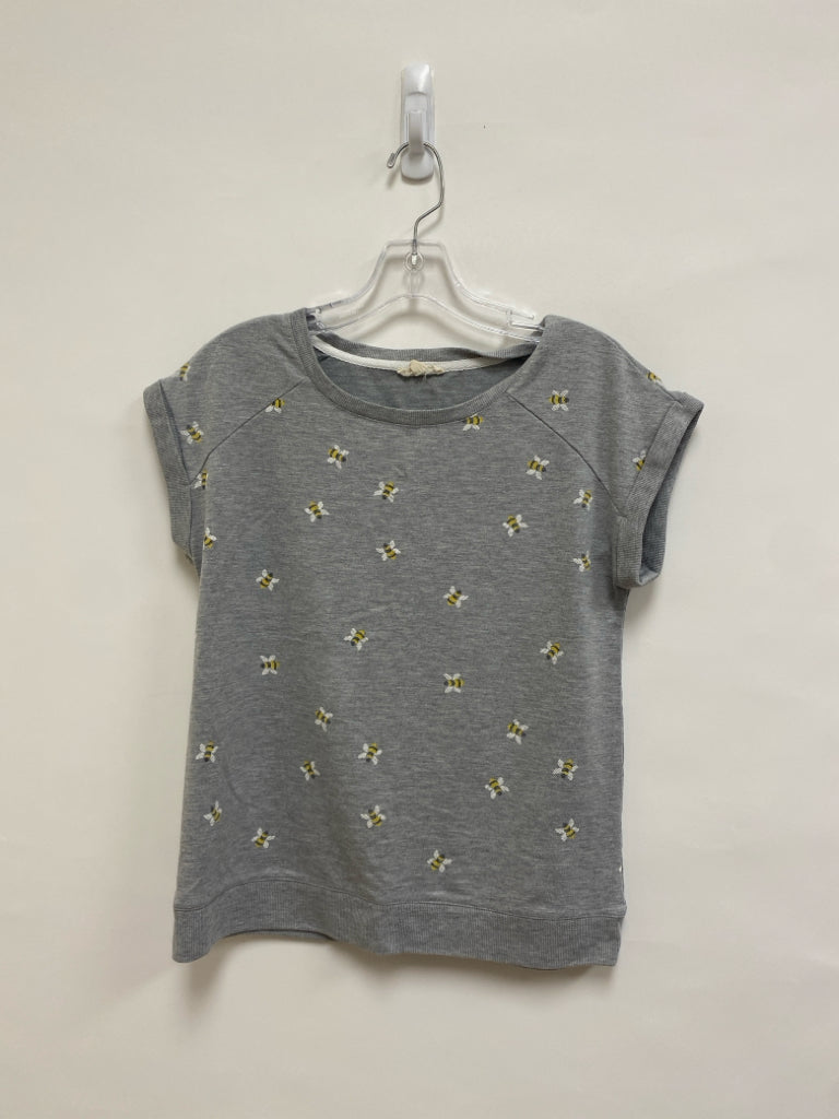 Jane and Delancey Size S Gray Yellow/White Bee Ladies Top