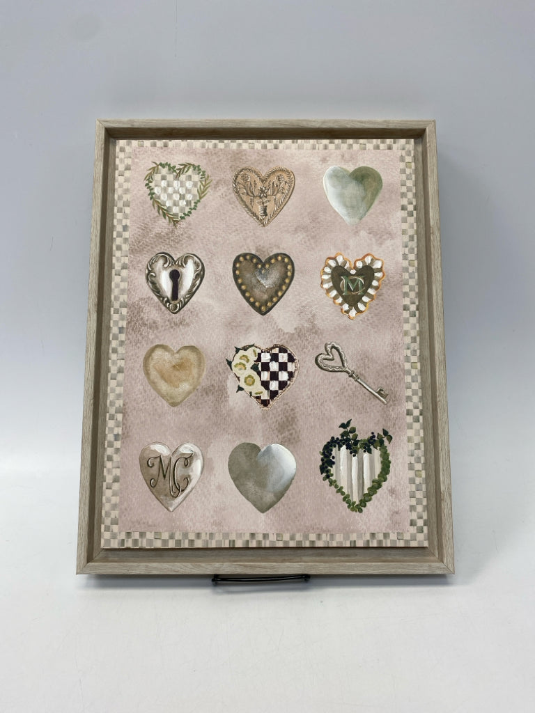Cream Multi Color Hearts Wall Hanging