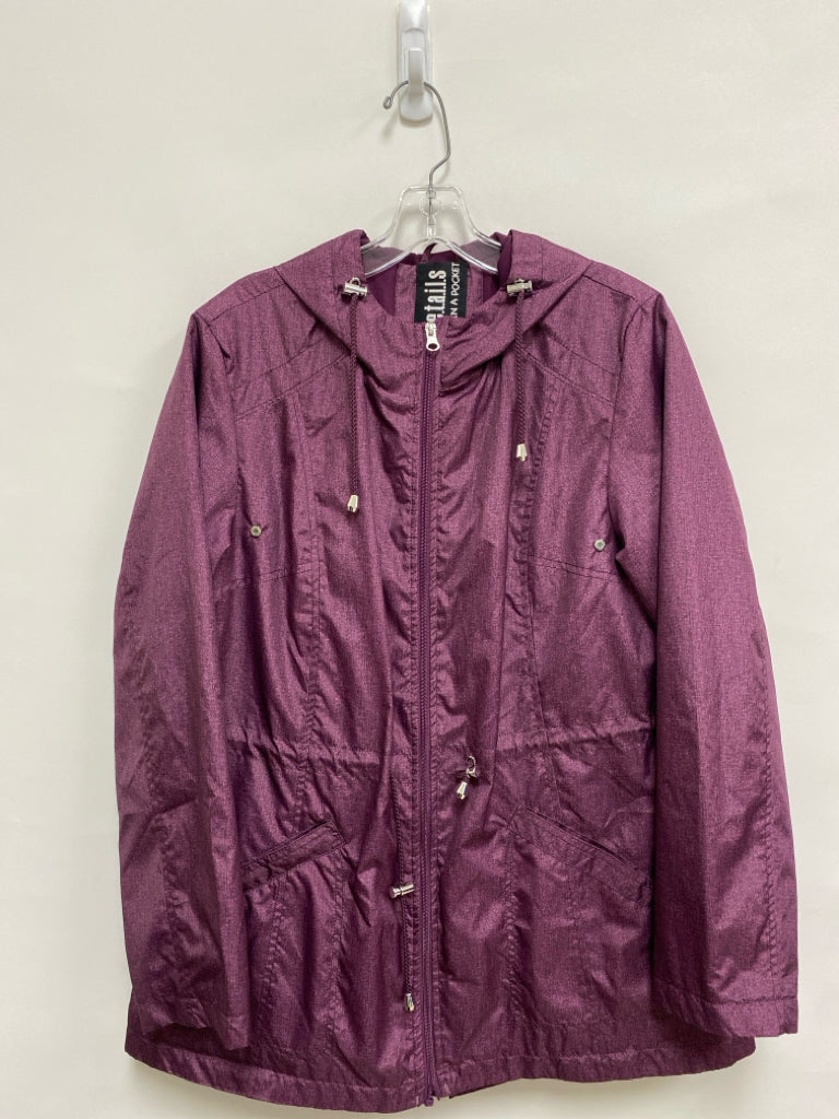 Size L Purple/Black Mottled Zip Down Hooded Ladies Jacket