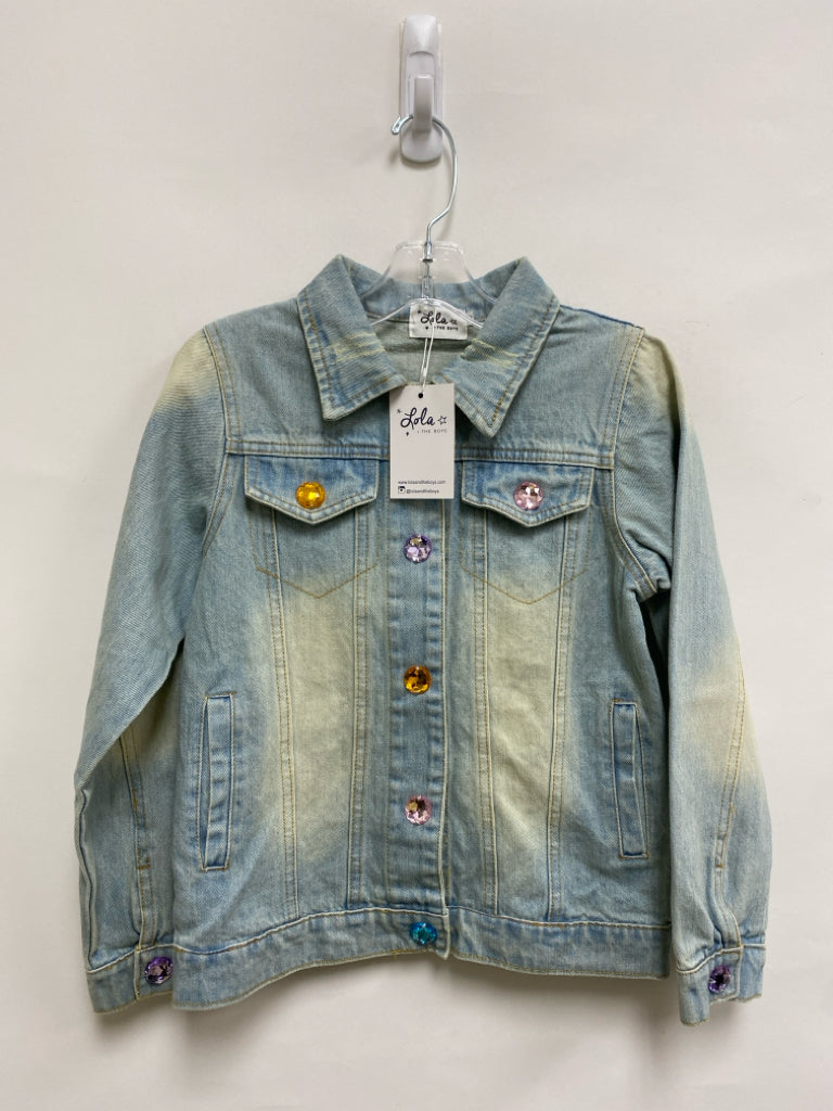 NWT SIZE 10 Faded Tan/blue Jeweled Denim Girl&