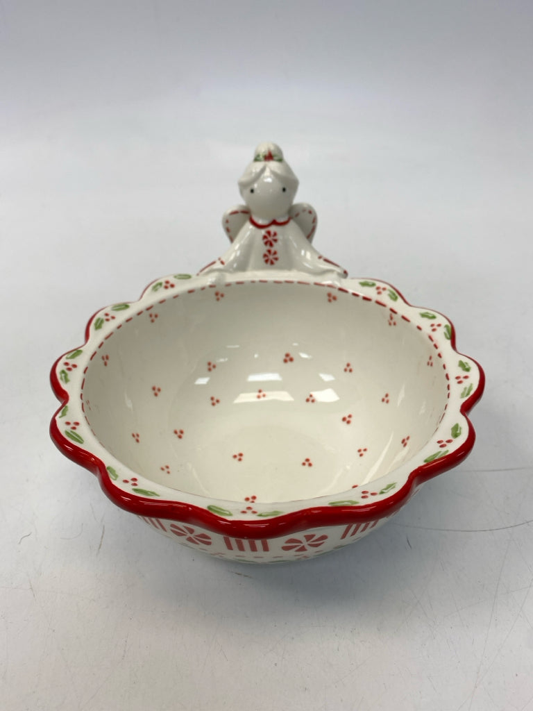 Temp-tations White Red Angel Ceramic Christmas