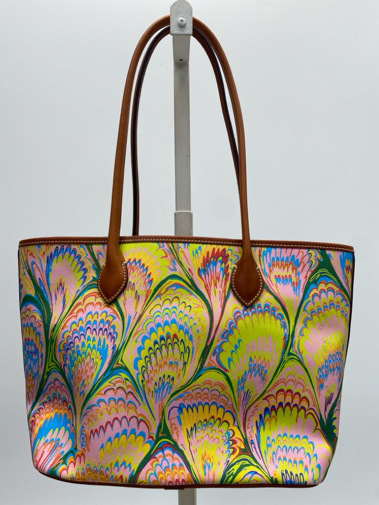 Dooney &amp; Bourke Pink Multi-Color Plumes Tote