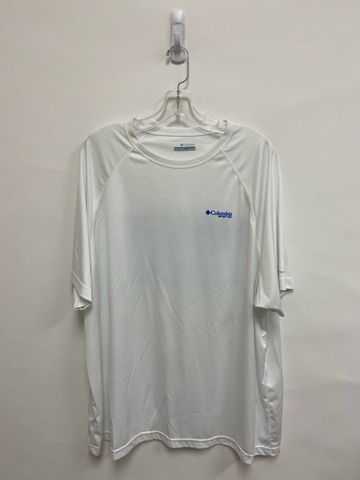 Columbia Size XXL White Blue/Aqua Fish Men&
