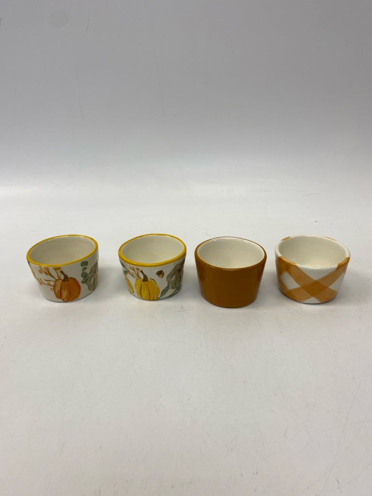 Mudpie Brown/White Multi Color Pumpkin Ceramic Fall