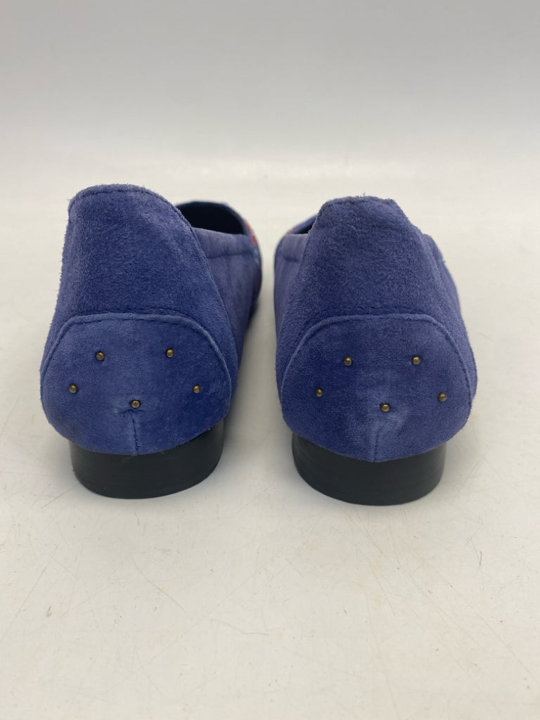 Sofwear Size 9 WW Blue Red/Yellow Flower(s) Flats **WIDE**