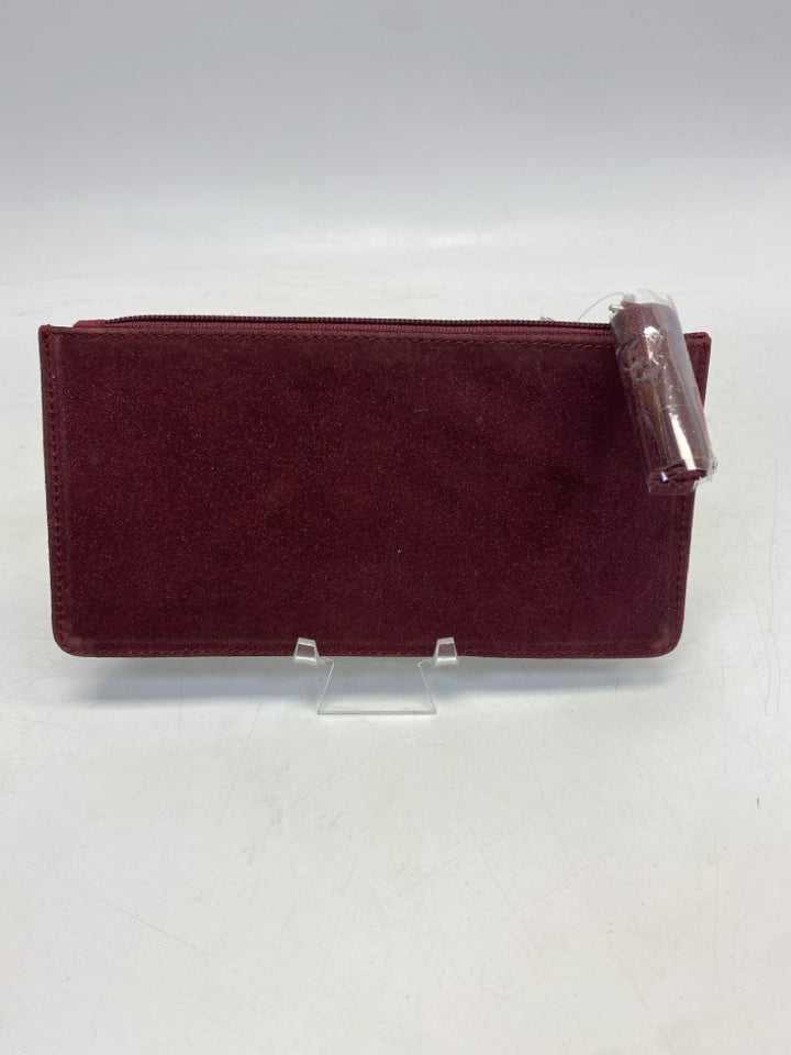 NWT Ballard Designs Burgundy Shimmery Make-up Bag