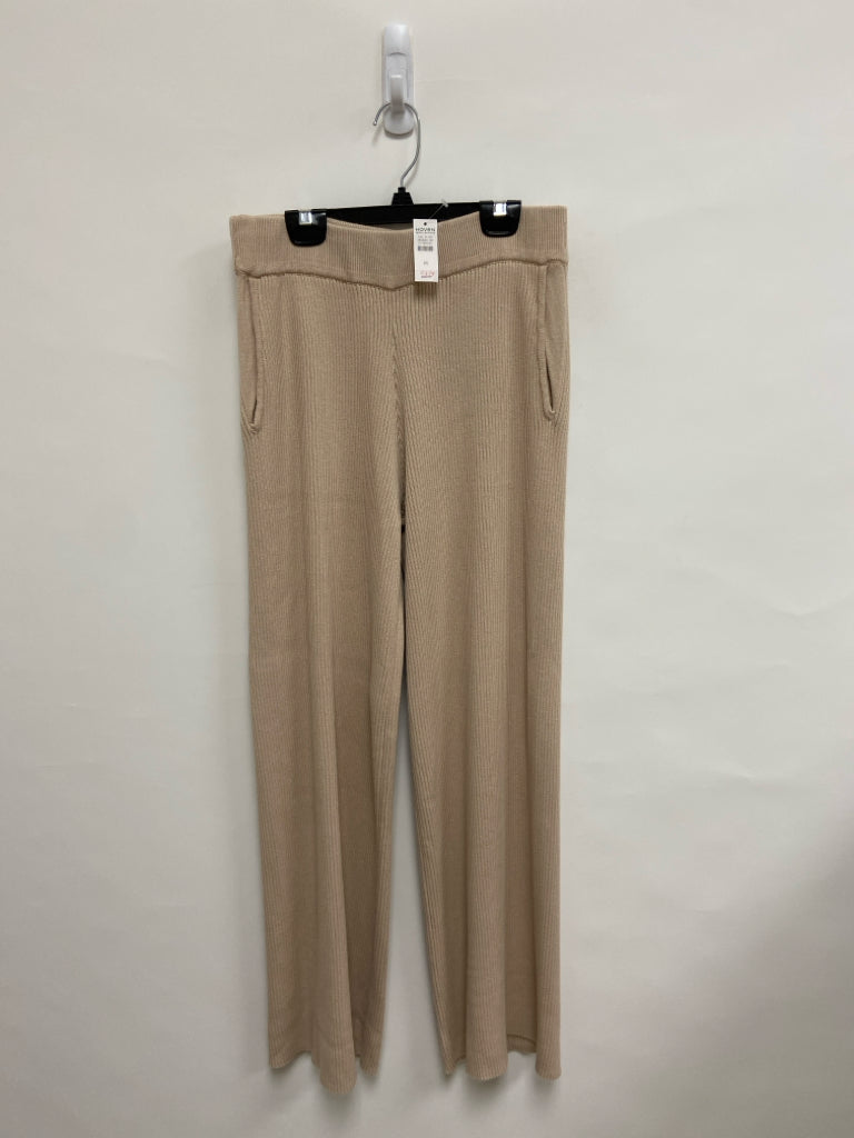 NWT HAVEN Size M Beige Ribbed Pull-on Knit Ladies Pants