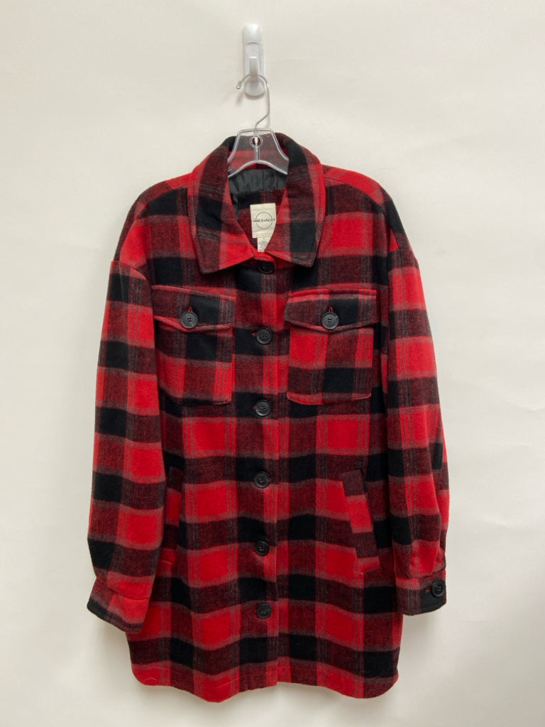 Size L Red Black Plaid Ladies Jacket