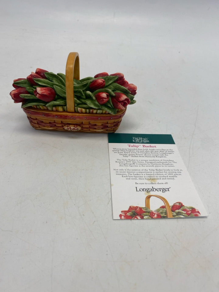 Longaberger Harmony Kingdom Tulip Basket Mini Trinket  Box
