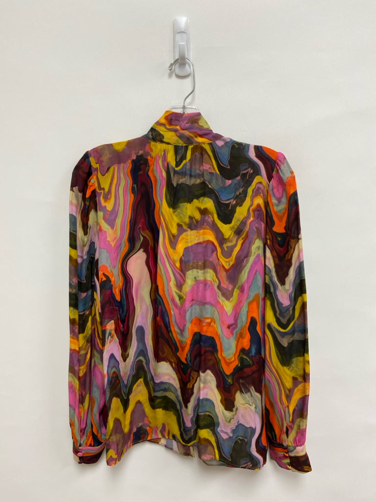 Marie Oliver Size S Yellow Burgundy/Multi Ladies Top