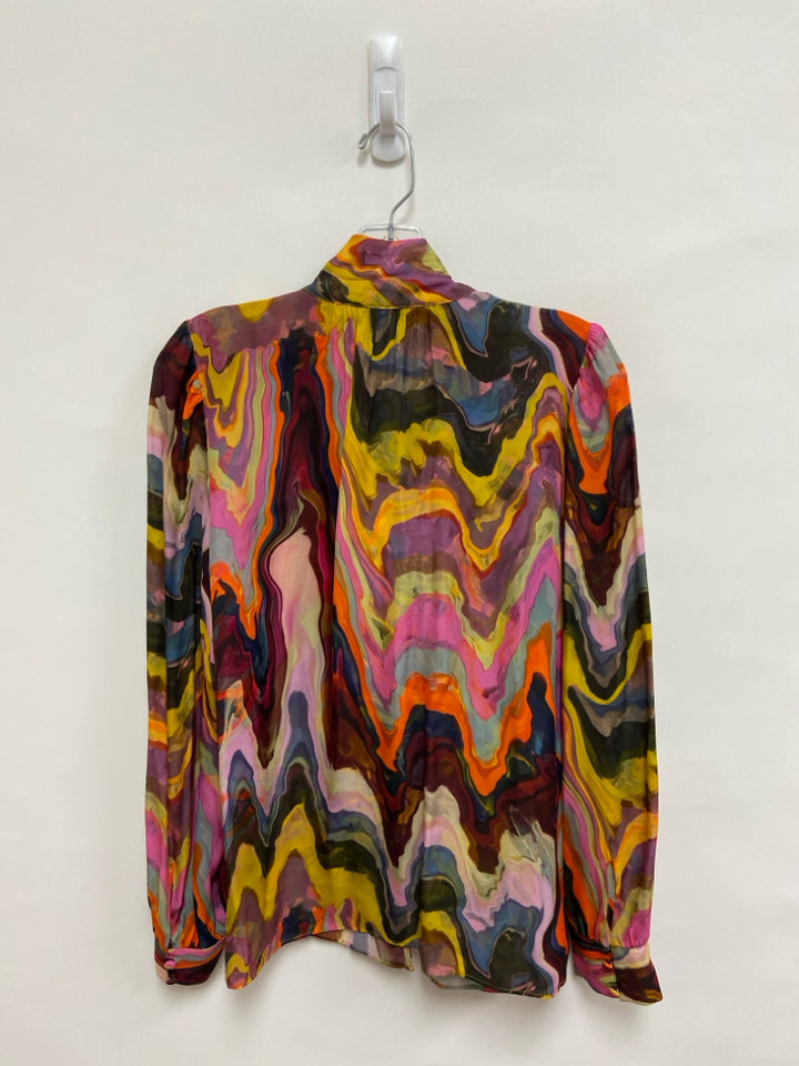 Marie Oliver Size S Yellow Burgundy/Multi Ladies Top