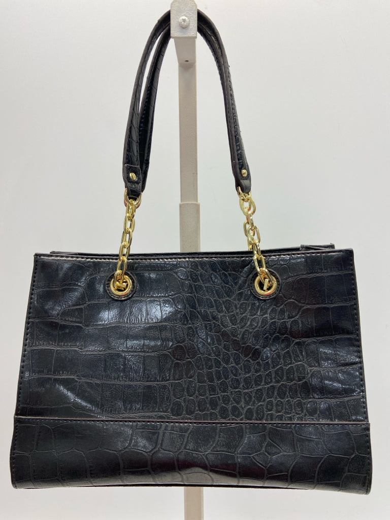 NWT Anne Klein Black Embossed Handbag