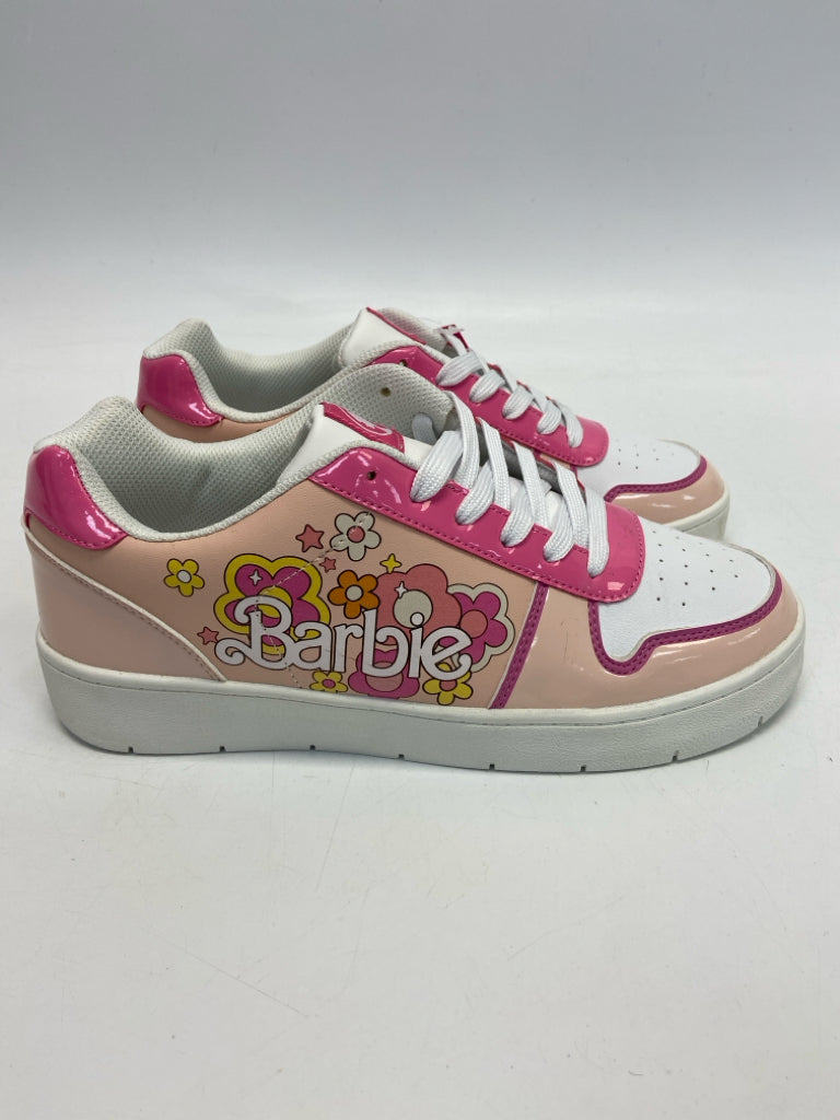 NWT Barbie  Size 10 White Pink Lace-up Sneakers