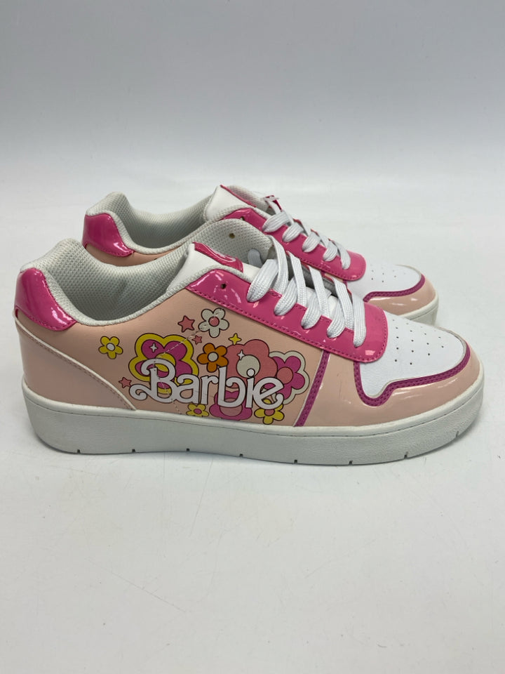 NWT Barbie  Size 10 White Pink Lace-up Sneakers