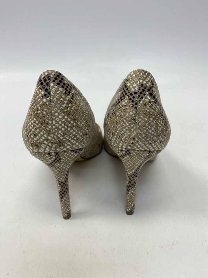 Jessica Simpson  Size 9 Brown Cream Snakeprint Heels
