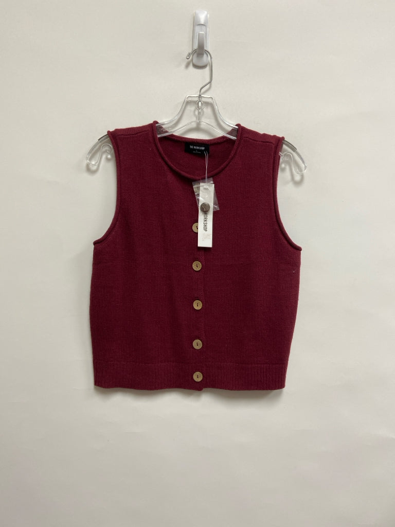 NWT Size L Burgundy Button Up Ladies Sweater Vest