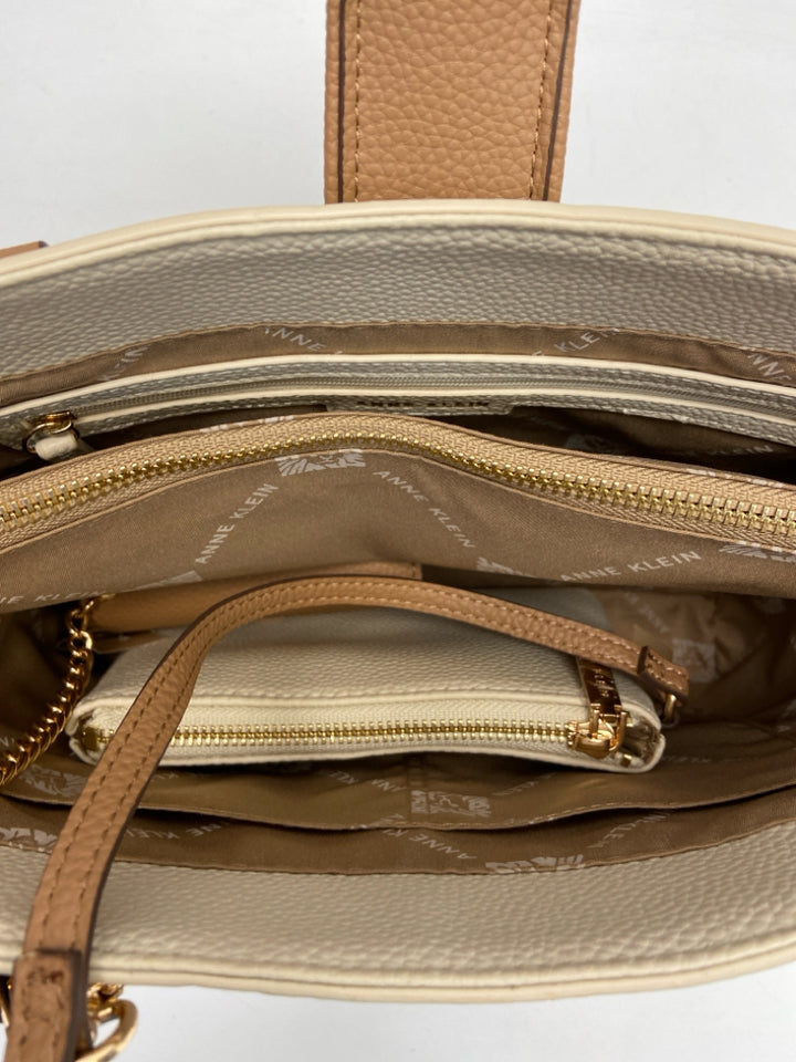 Anne Klein Beige Brown Handbag