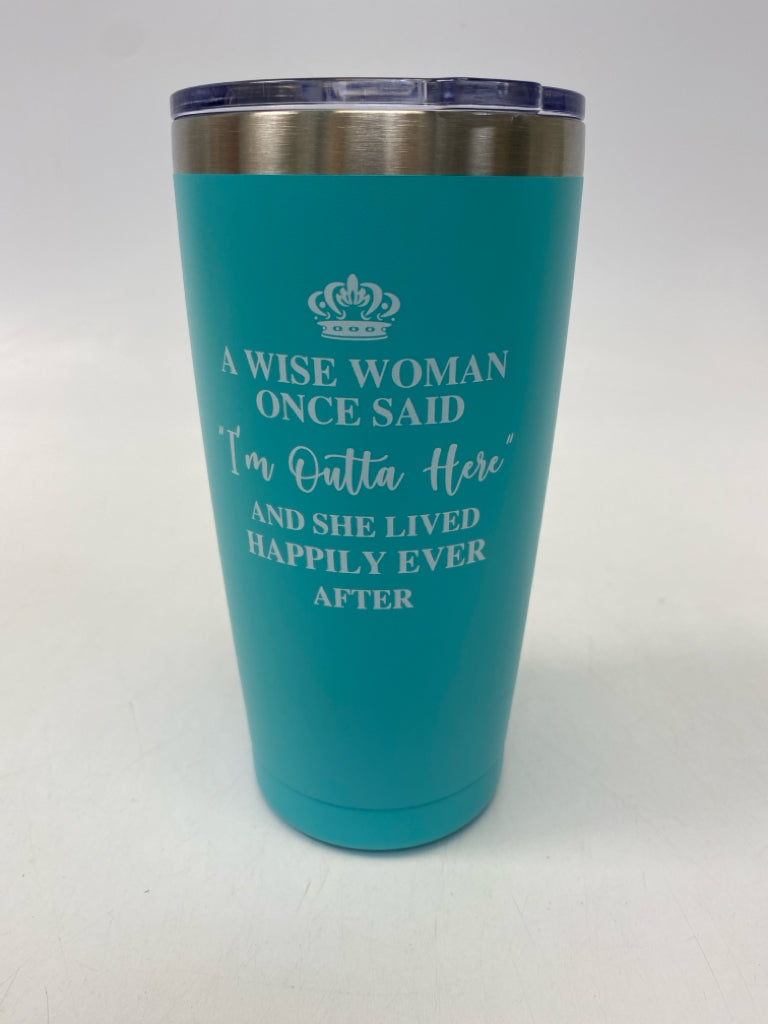 Turquoise Words Tumbler