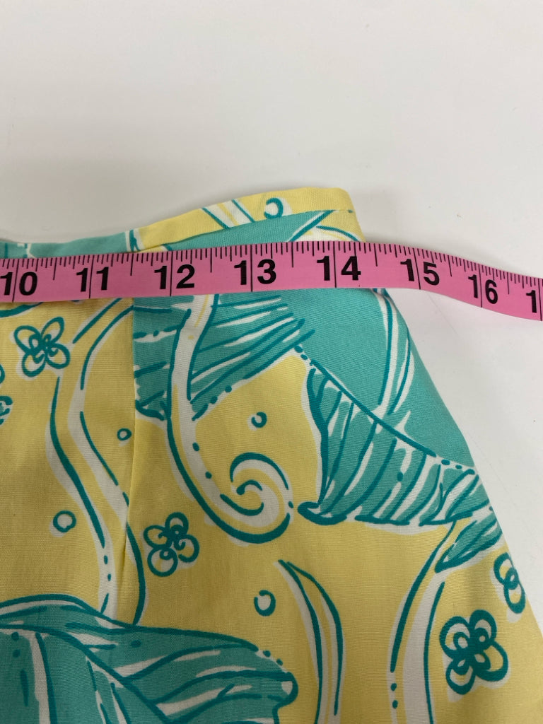 LILLY PULITZER Size M Seafoam Yellow Fish Ladies Skirt