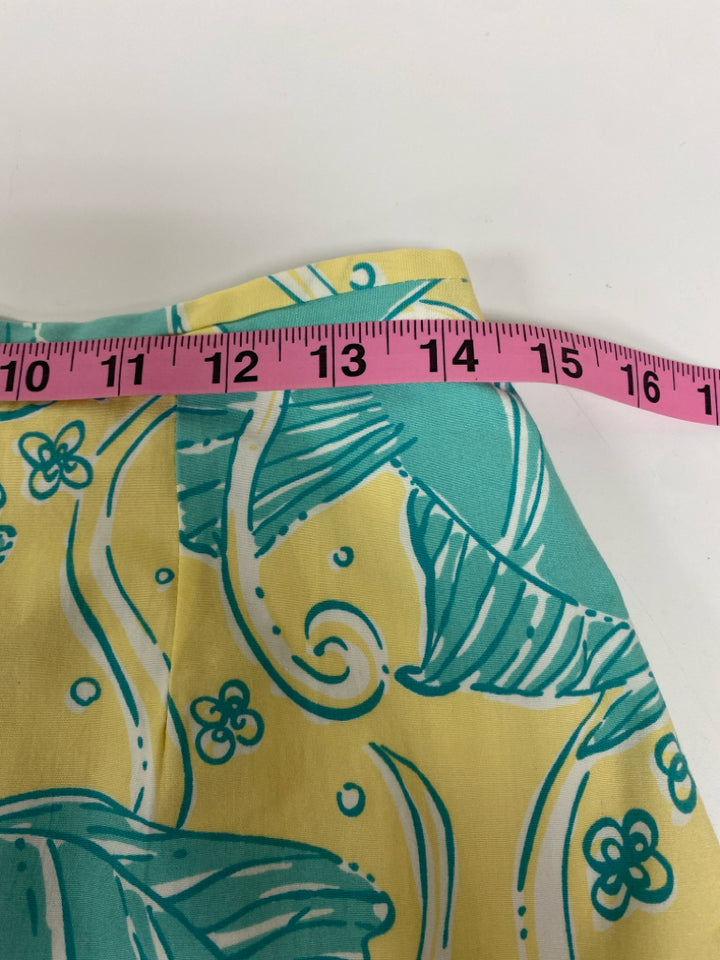 LILLY PULITZER Size M Seafoam Yellow Fish Ladies Skirt