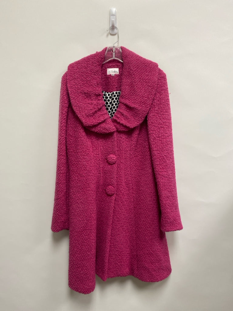 3 Sisters Size M Hot Pink Button Up Wool Blend Ladies Jacket