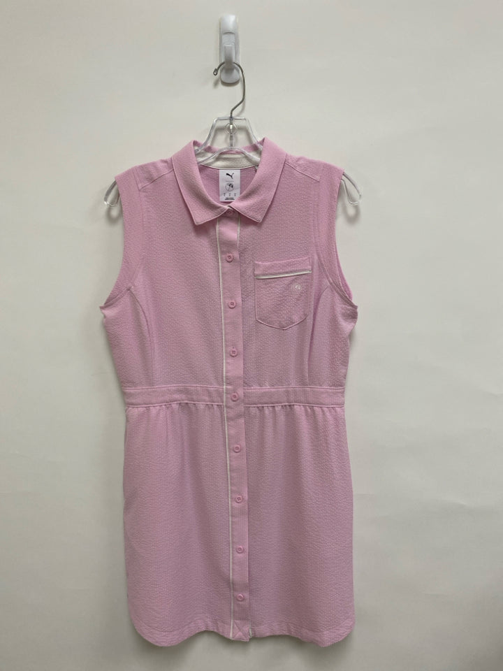 Puma Size M Pink Texture Sleeveless Athletic Dress