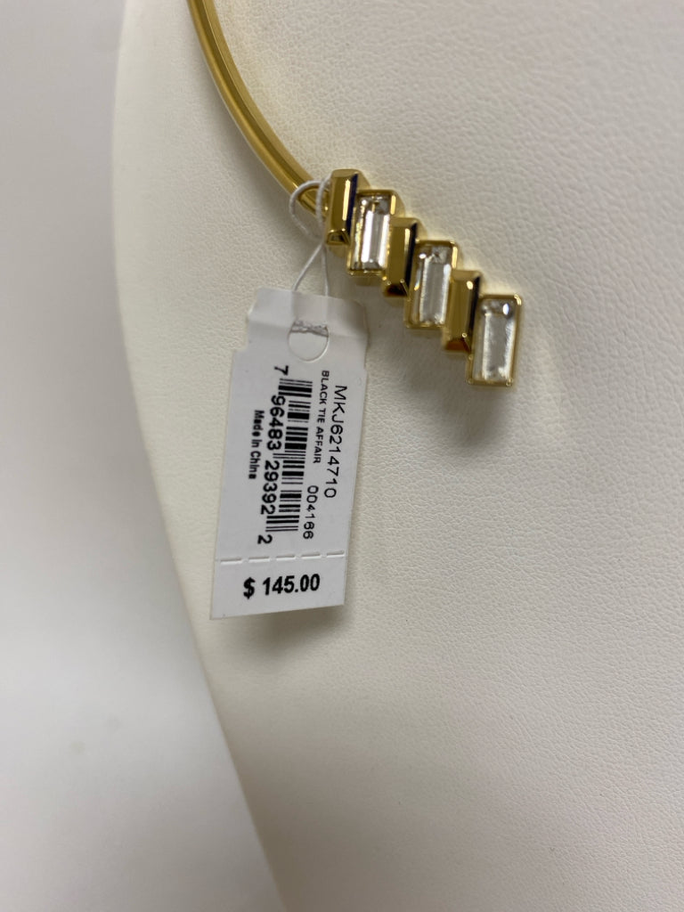 NWT Michael Kors Gold Color Clear Jeweled Necklace