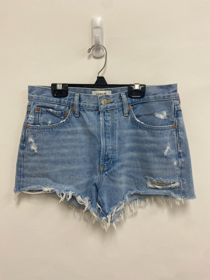 Agolde Size 27 Pale Denim Distressed Ladies Shorts