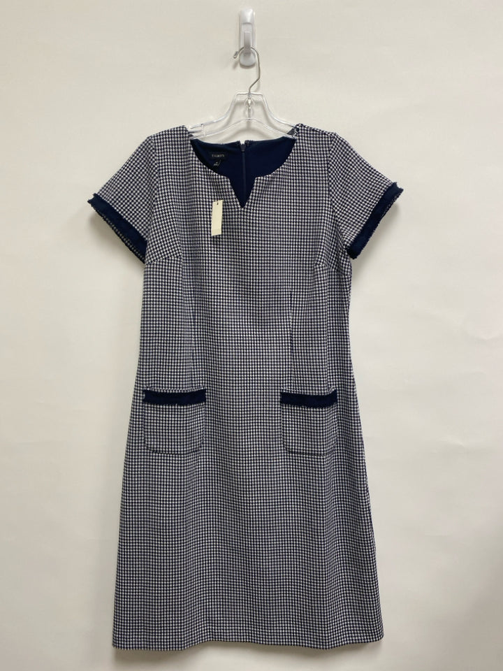 NWT Talbots Size 10 White/Navy Houndstooth Ladies Dress