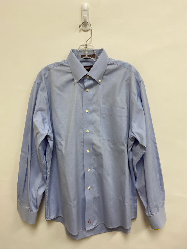 Nordstrom Size 15.5 Powder Blue Button Up Men&