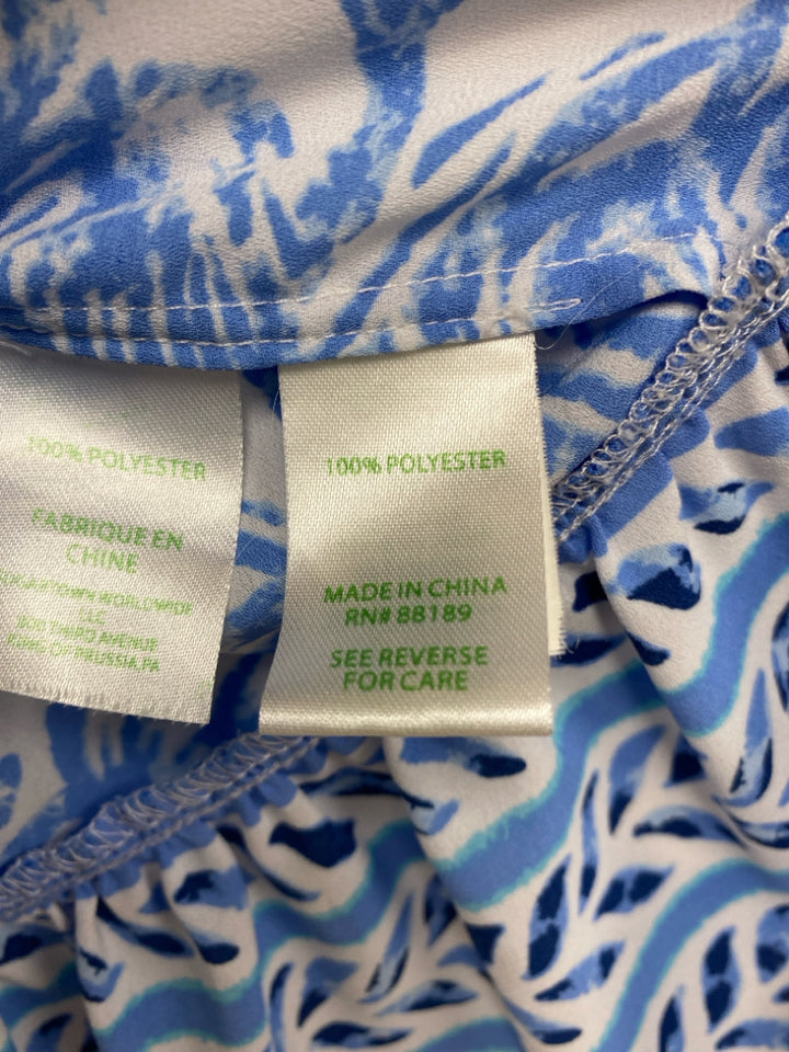 LILLY PULITZER Size XS White Blue Crab Sleeveless Ladies Top