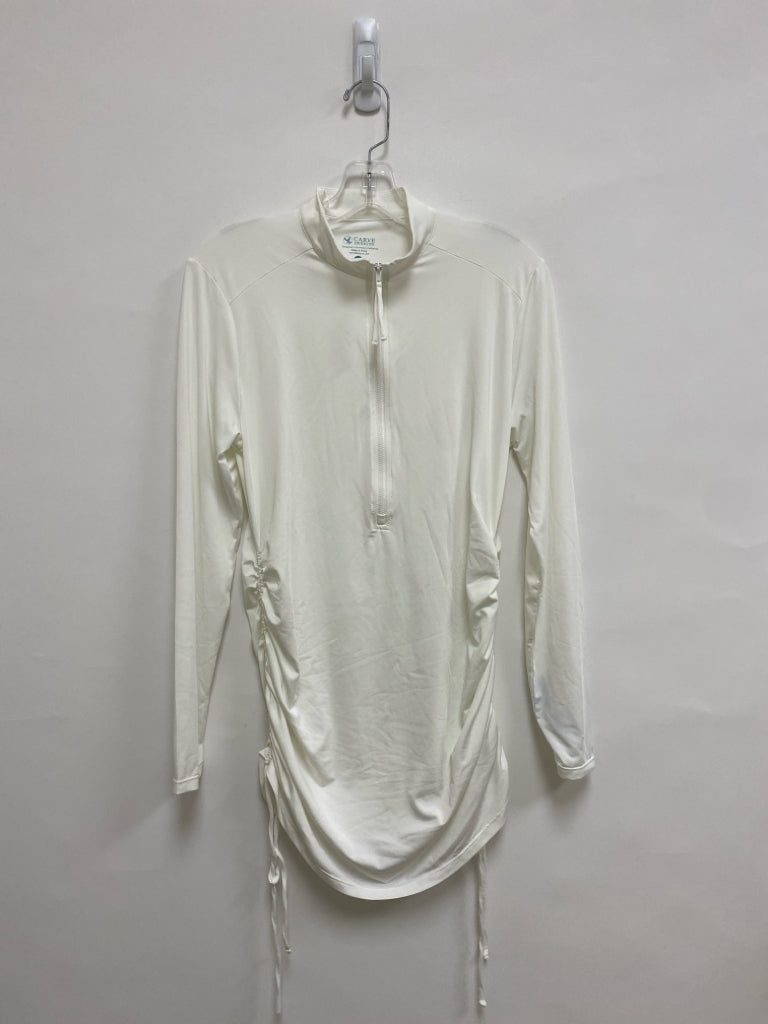 Carve Designs Size S White Ruched Ladies Rash Guard