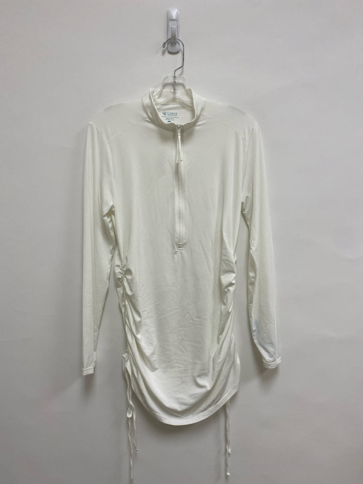 Carve Designs Size S White Ruched Ladies Rash Guard