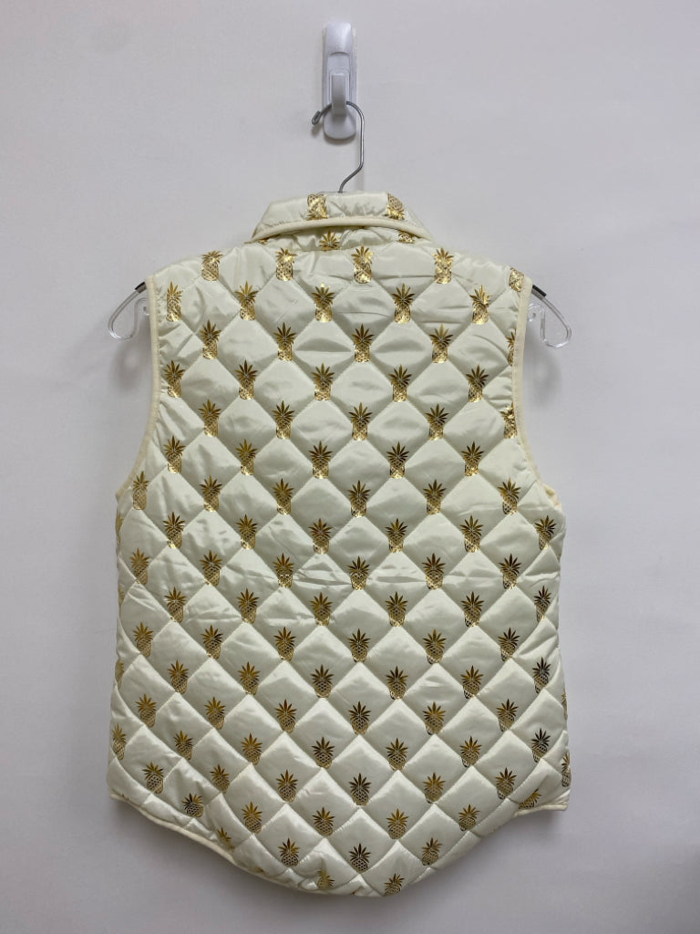 NWT Simply Southern Size S Cream Gold Color Pineapples Ladies Vest