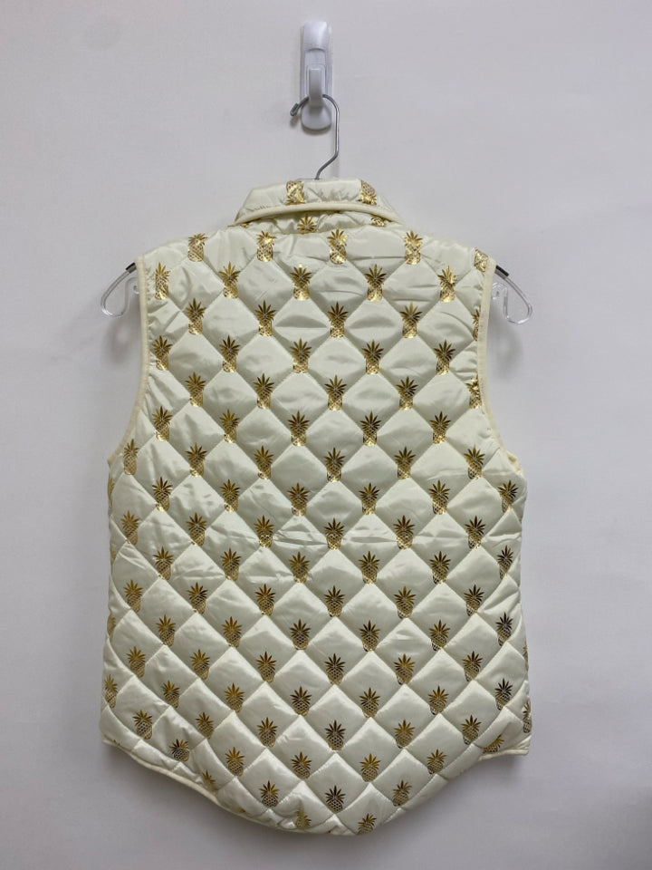 NWT Simply Southern Size S Cream Gold Color Pineapples Ladies Vest