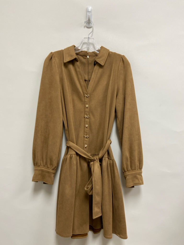 Karl Lagerfeld Size 8 Brown Faux Suede Ladies Dress