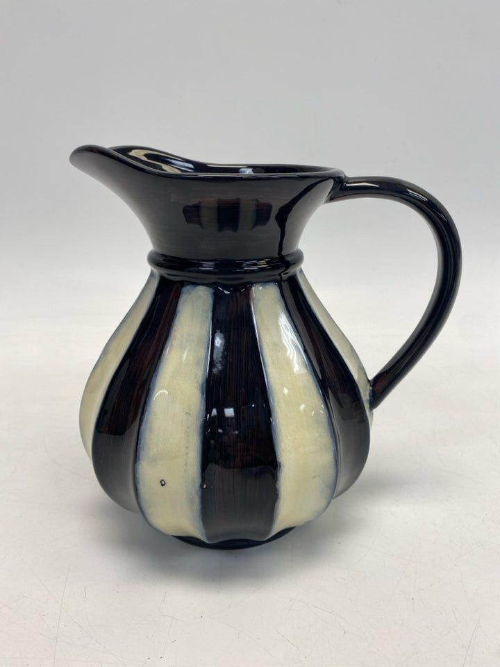 Dark Purple Cream Striped Pitcher