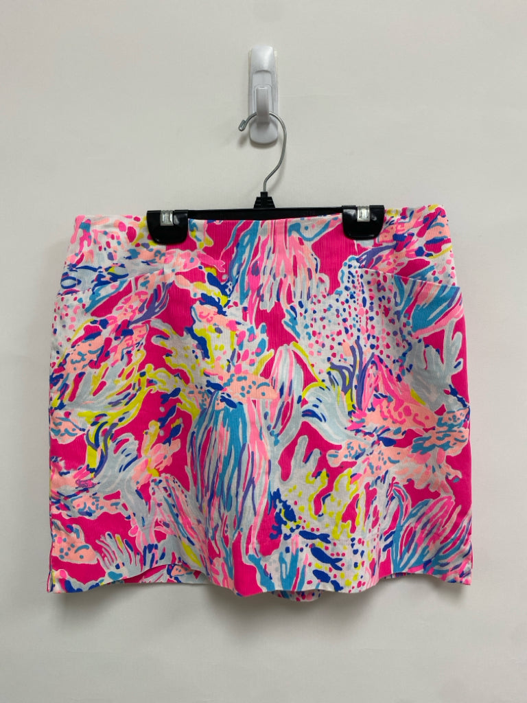 LILLY PULITZER Size 2 Pink Blue/Yellow Flowers Ladies Skirt
