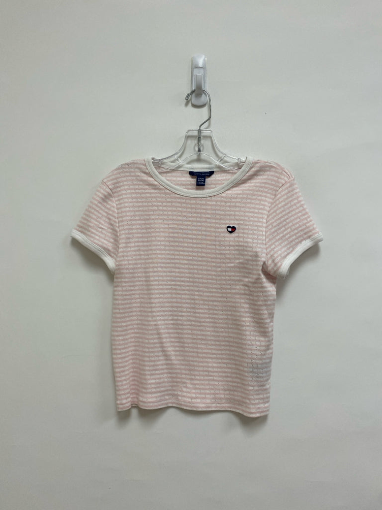 Tommy Hilfiger SIZE 12/14 Pink White Stripe Girl&