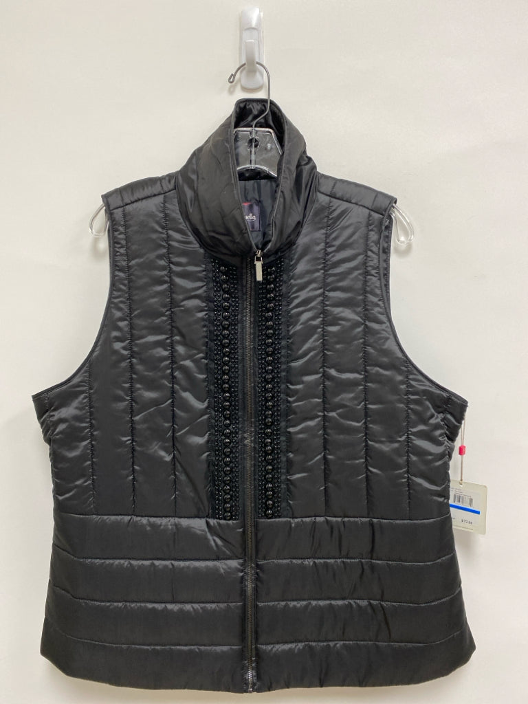 NWT Rafaella Size XL Black Beaded Cowl Neck Ladies Vest