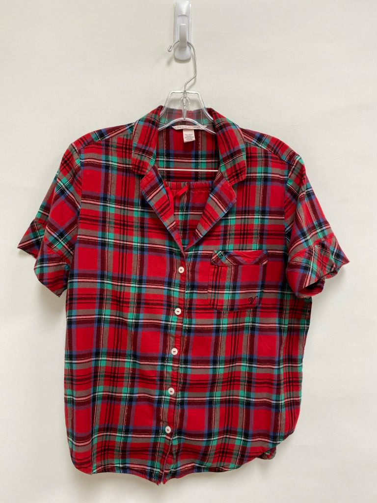 Victoria Secret Size S Red Green/Black Plaid Ladies 2pc Pajamas