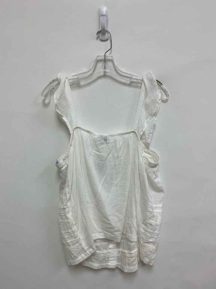 NWT Lucky Brand Size L White Ruffles Tank Ladies Top
