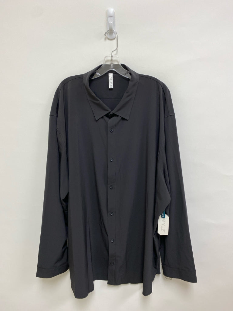 NWT Stylus Size 4X Charcoal Button Down Men&