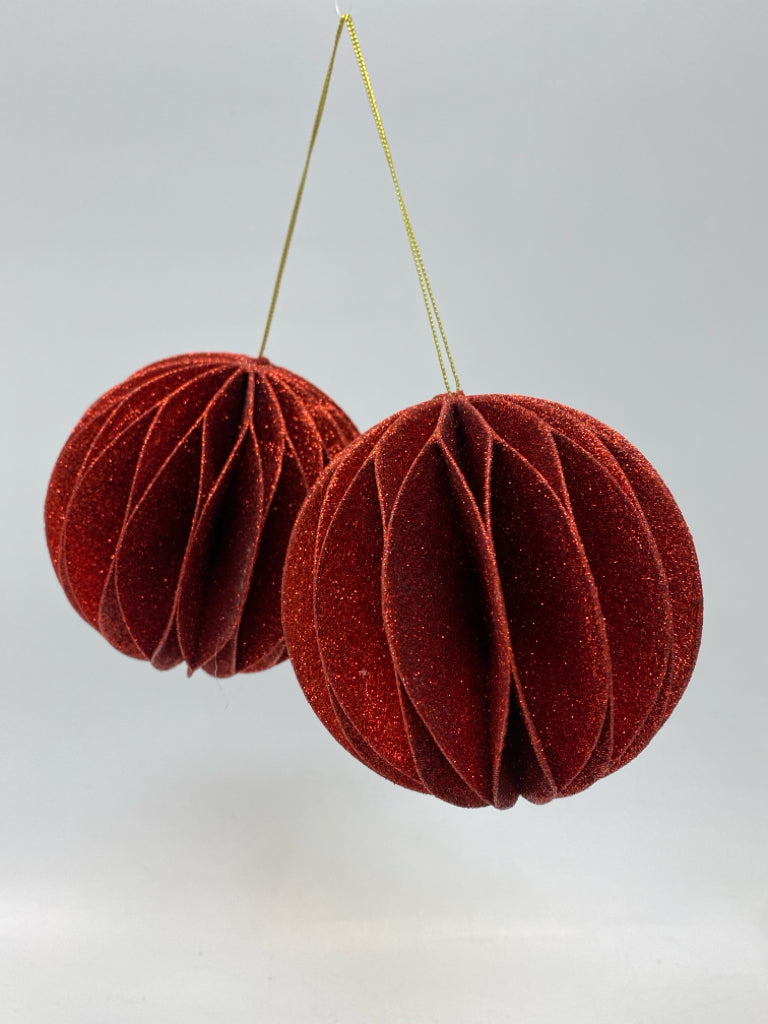 Red Glitter Ornaments