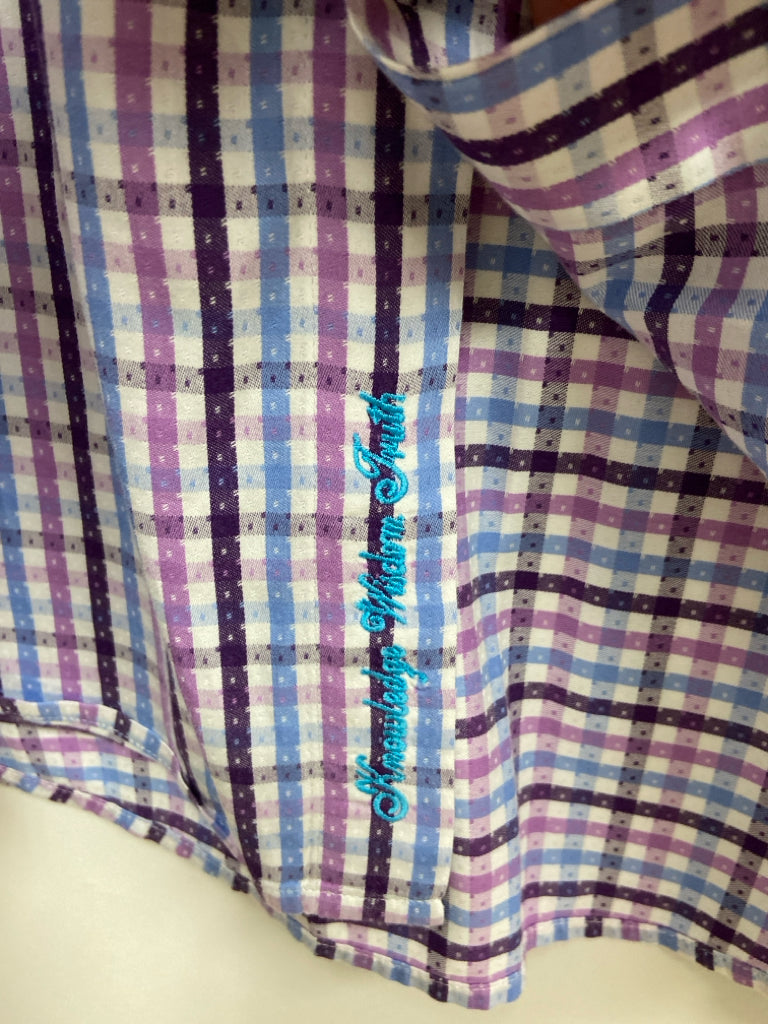 Robert Graham Size XL White/Blue Plum Plaid Men&