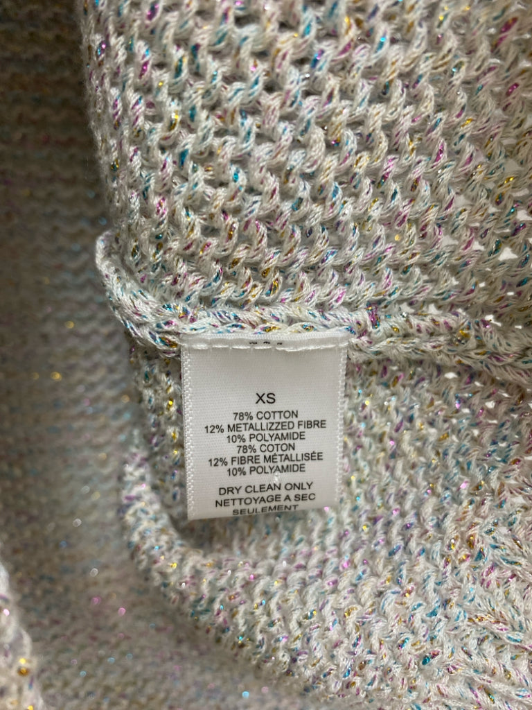 NWT Size XS Gray Multi Color Sparkle Ladies Sweater