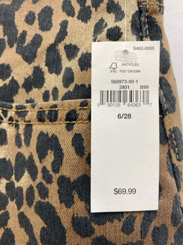 NWT Gap Size 6 Brown Black Animal Print Ladies Shorts