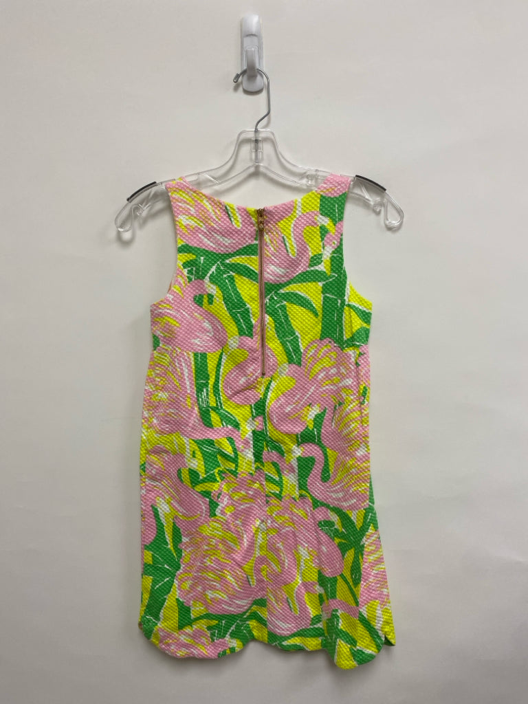 LILLY PULITZER SIZE 10/12 Pink/Yellow Green/White Sleeveless Girl&